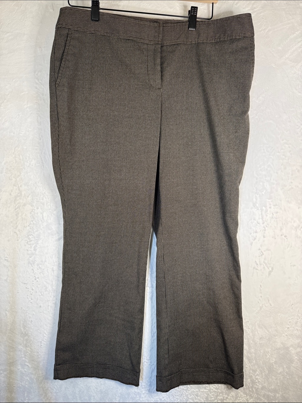 Ann Taylor Loft Petites Straight Leg Dress Pants in Charcoal Houndstooth 14P